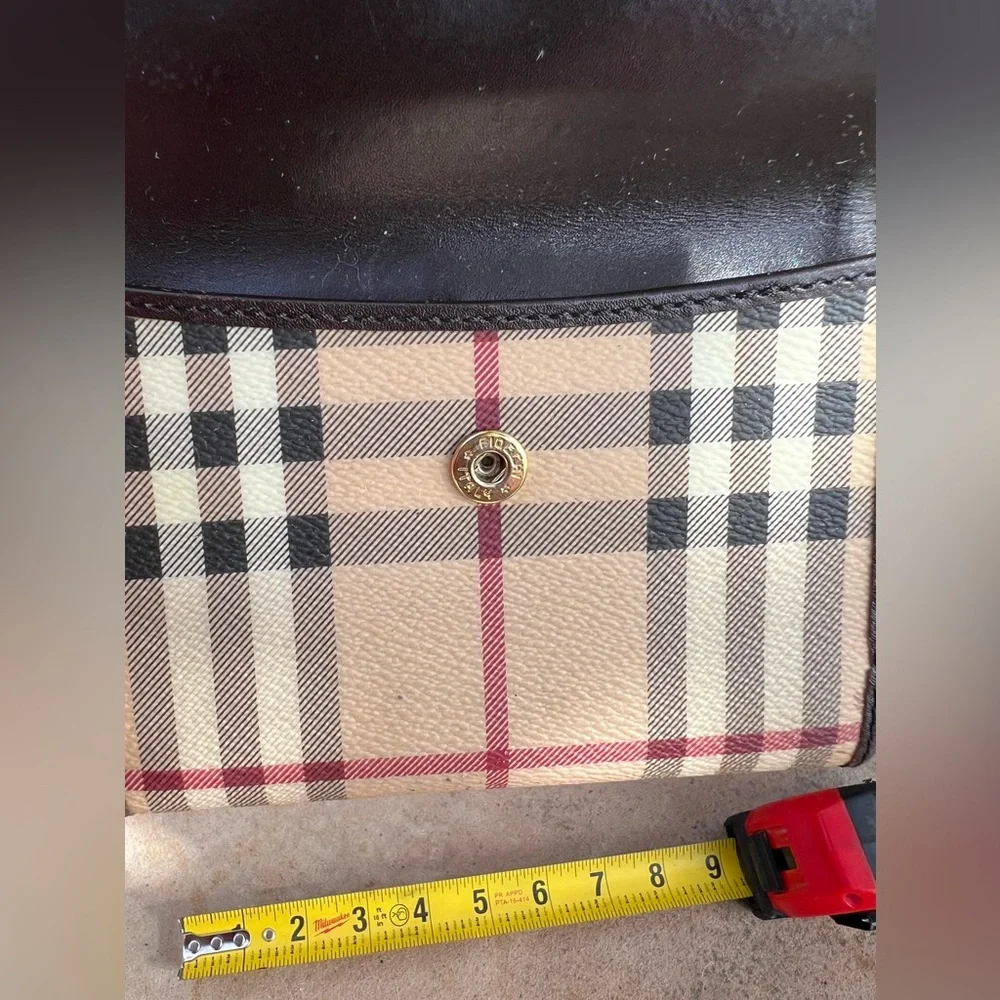 Burberry Beige/Brown Haymarket Check Coated Canvas And Leather Trifold Wallet